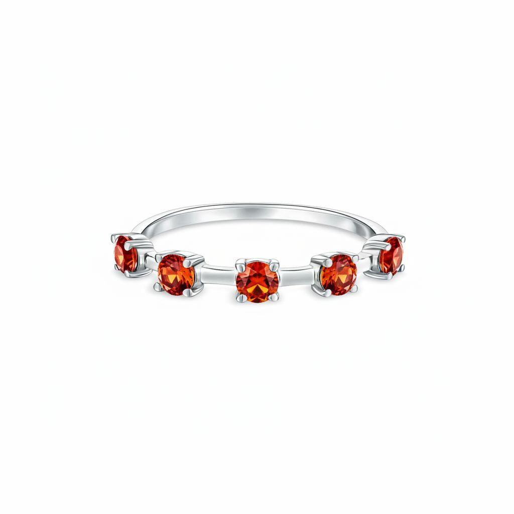 Linea Cinco Ring – Orange Padparadscha Sapphire