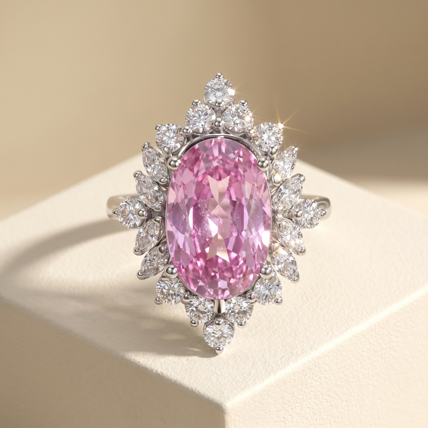 Velara Crown Ring – Light Pink Sapphire