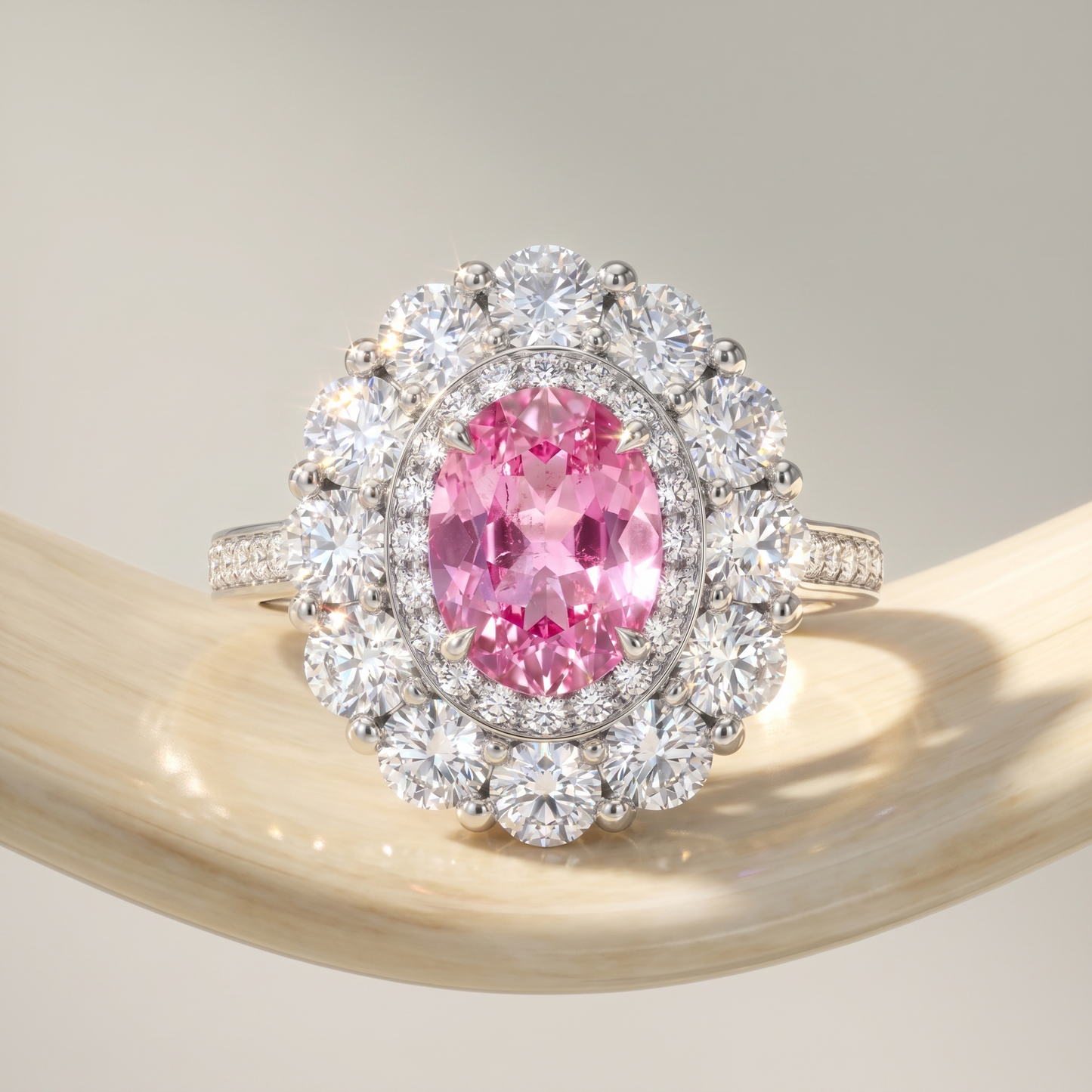 Velara Double Halo Ring – Light Pink Sapphire