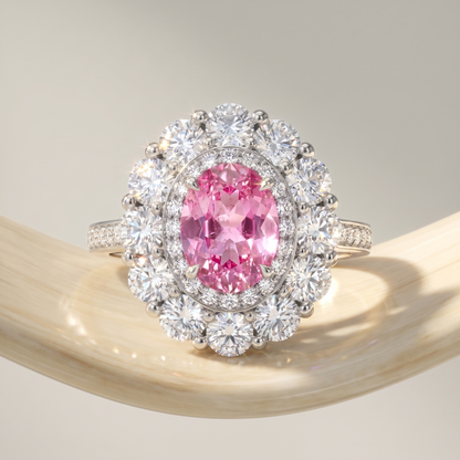 Velara Double Halo Ring – Light Pink Sapphire