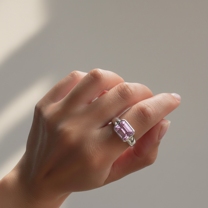 Nexus Lateral Solitaire Ring – Light Pink Sapphire