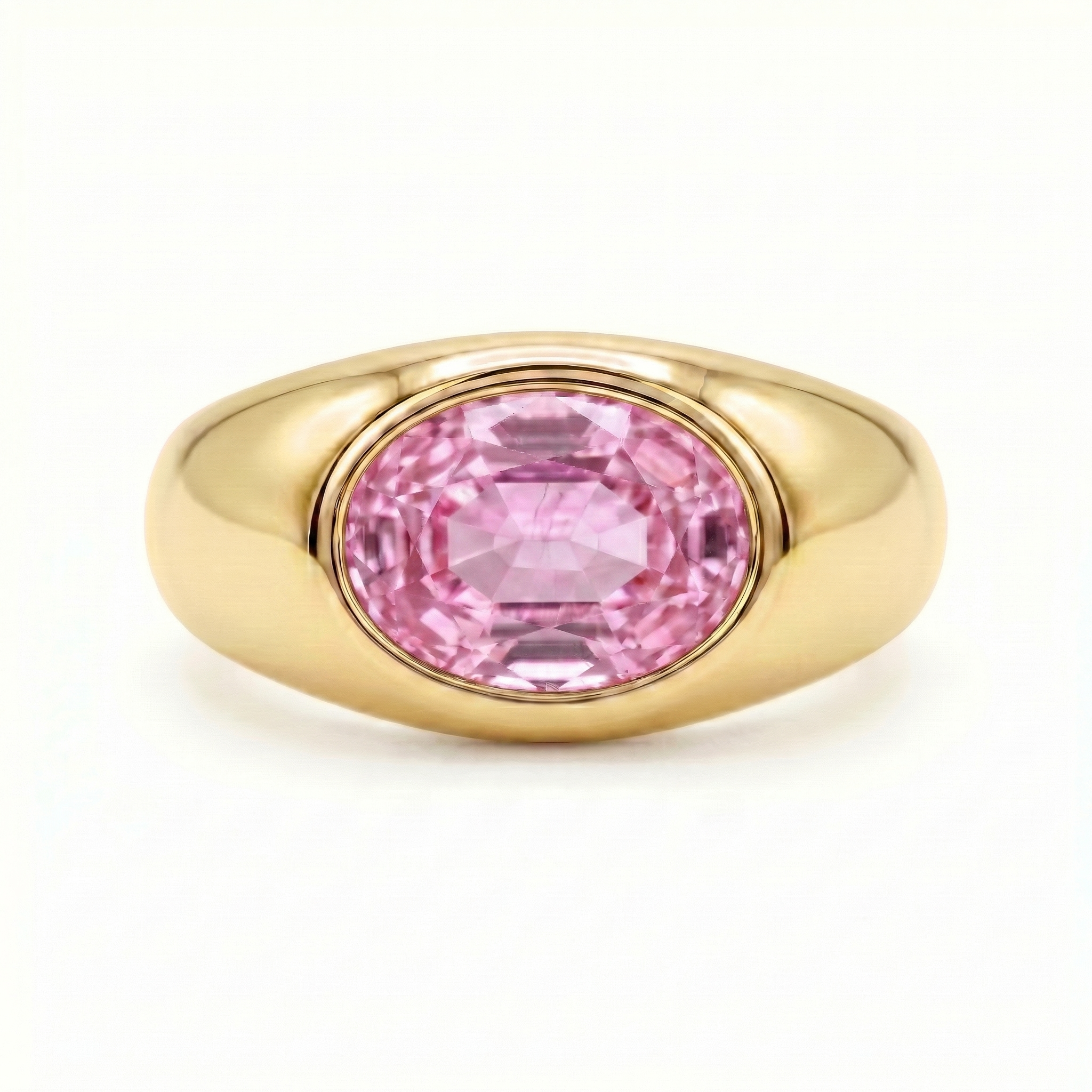Velara Lateral Signet Ring – Light Pink Sapphire