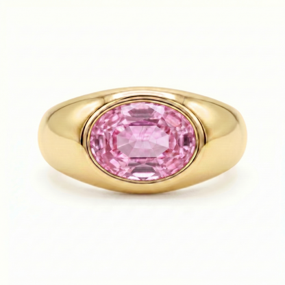 Velara Lateral Signet Ring – Light Pink Sapphire
