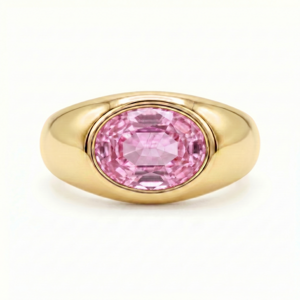 Velara Lateral Signet Ring – Light Pink Sapphire