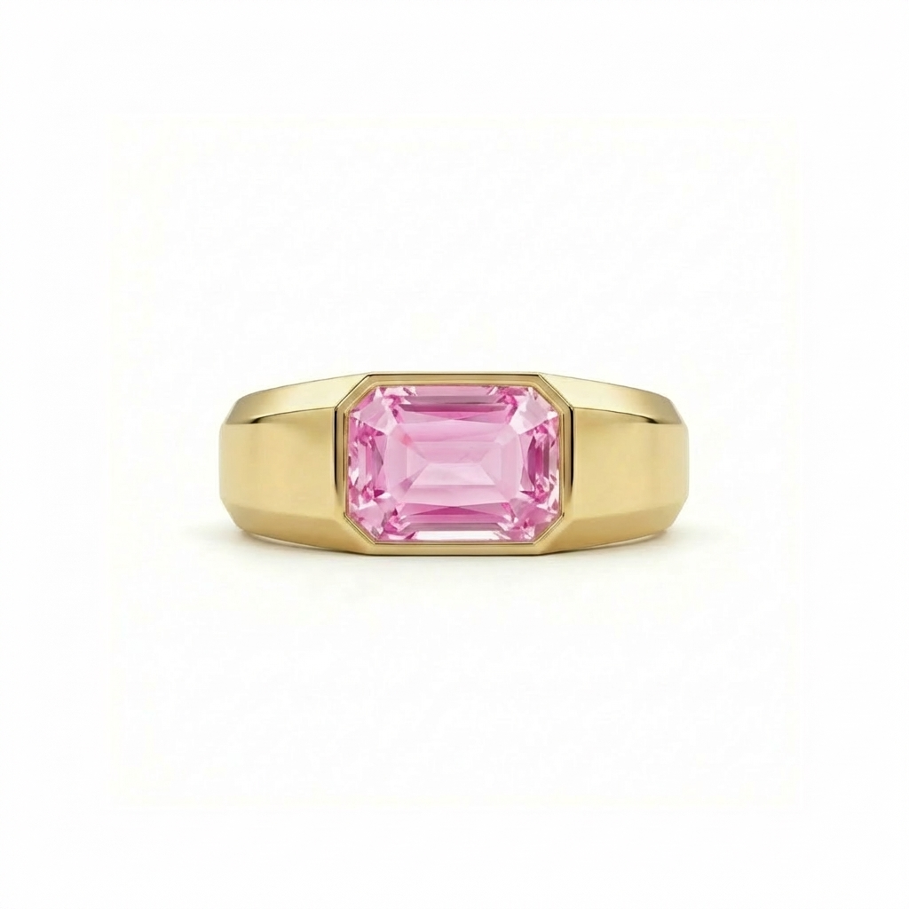 Nexus Signet Ring – Light Pink Sapphire