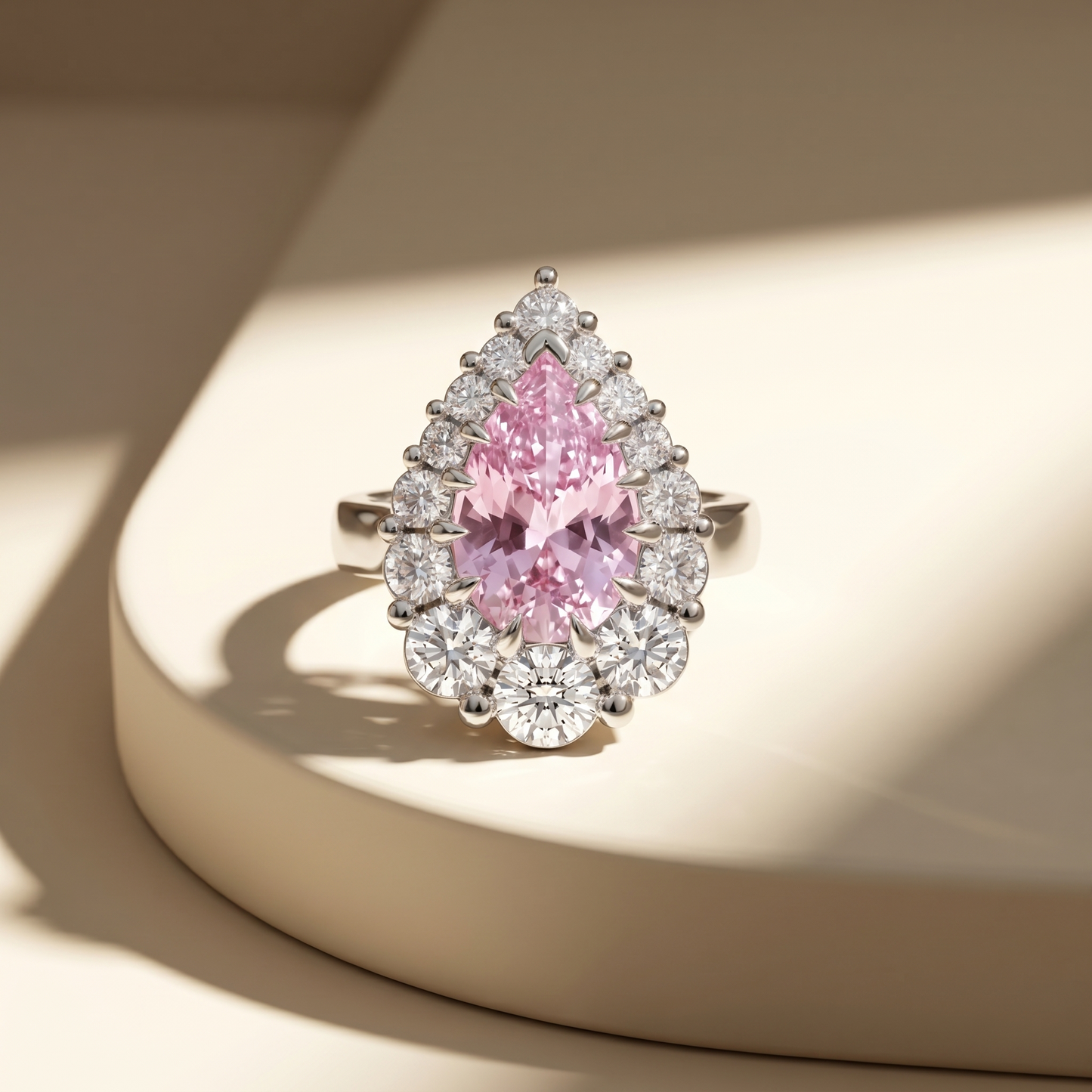 Nova Halo Ring – Light Pink Sapphire