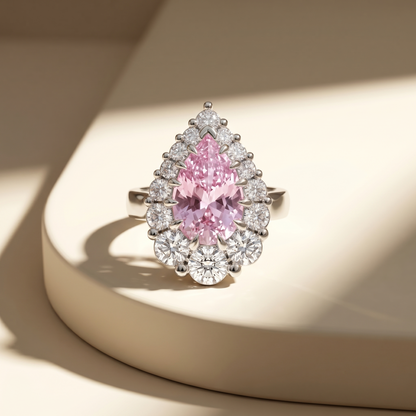Nova Halo Ring – Light Pink Sapphire