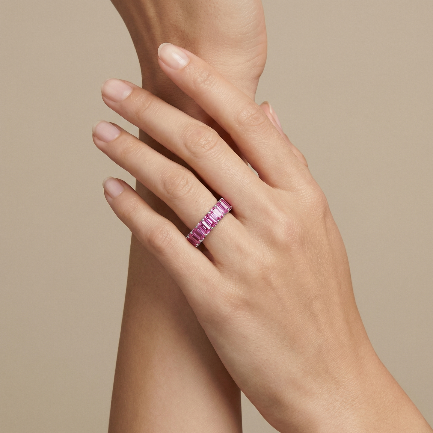 Nexus Eternity Ring – Light Pink Sapphire