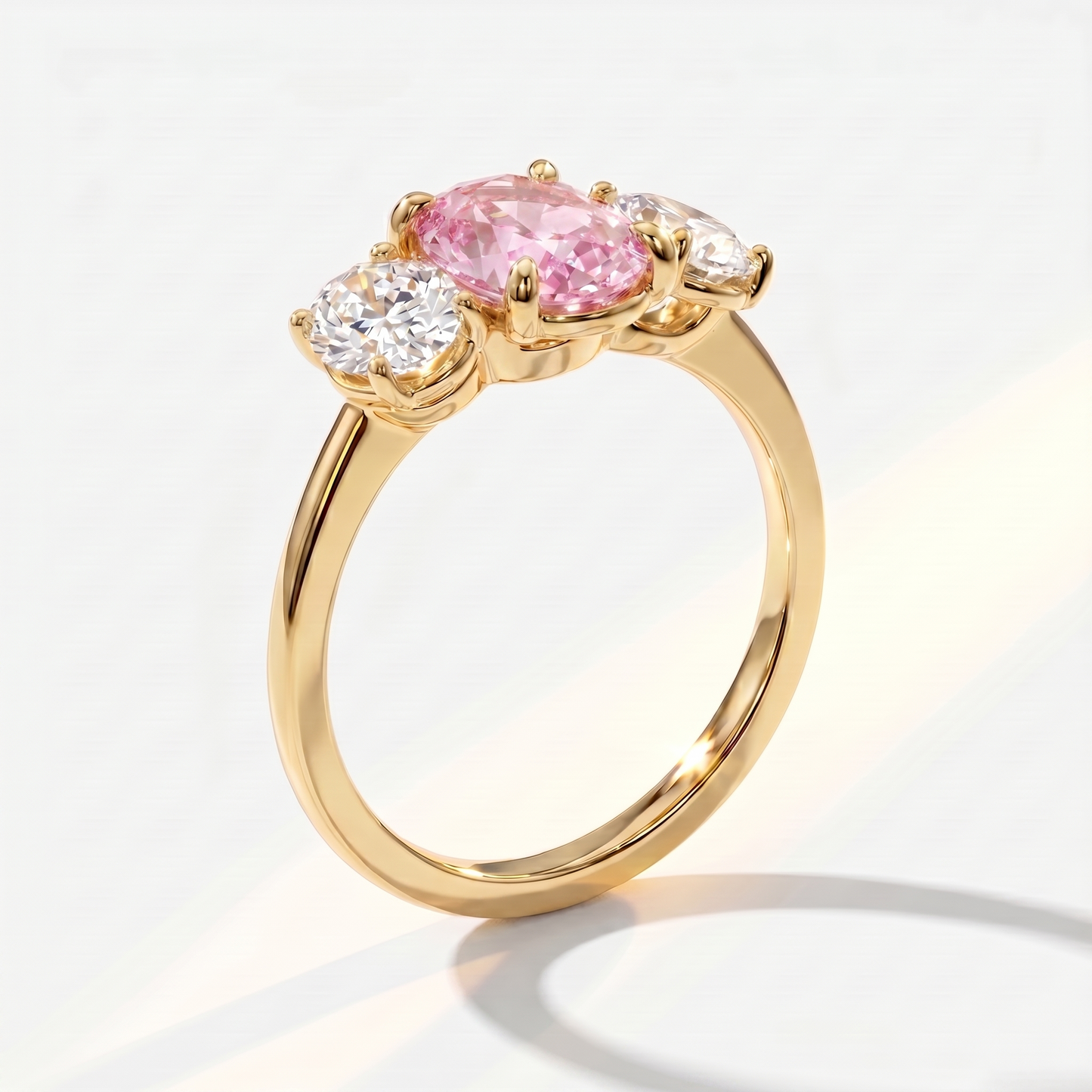 Velara Trilogy Ring – Light Pink Sapphire