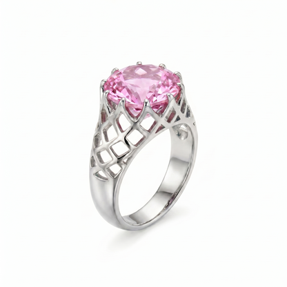 Juno Trellis Ring – Light Pink Sapphire