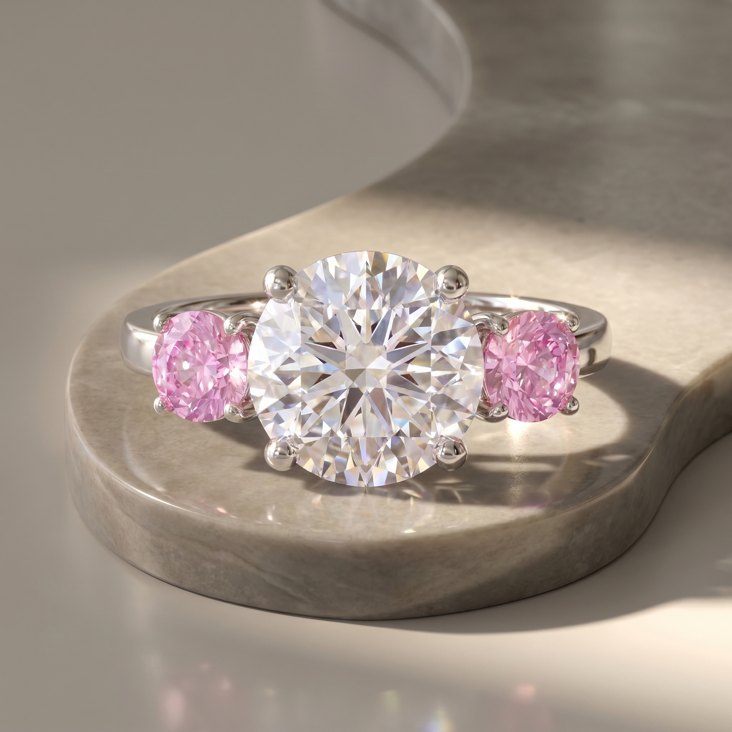 Juno Trilogy Ring – Light Pink Sapphire