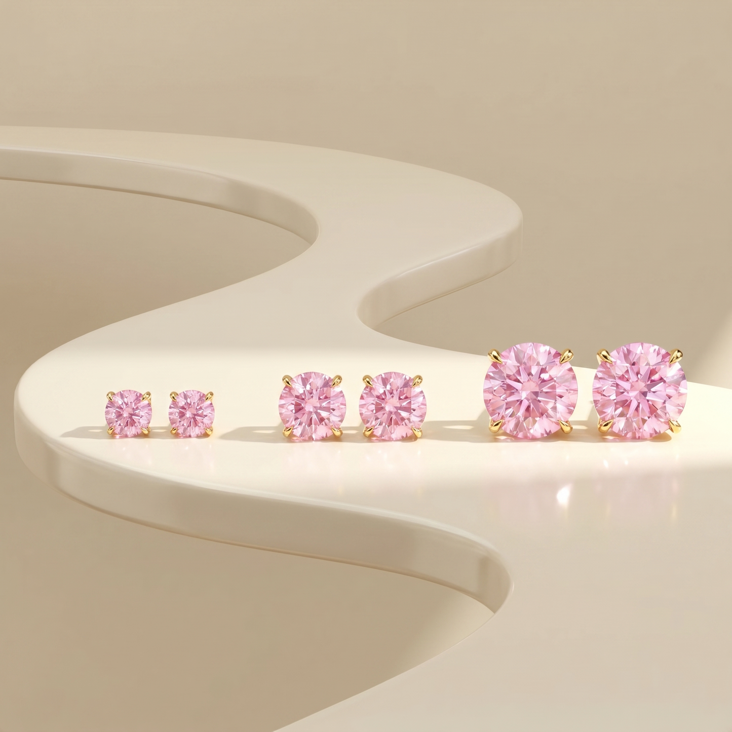 Juno Stud Earrings – Light Pink Sapphire