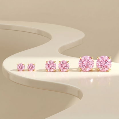 Juno Stud Earrings – Light Pink Sapphire