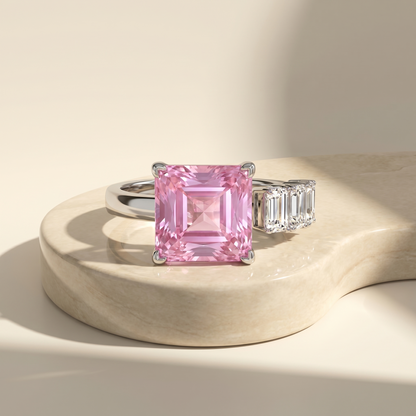 Aria Princess Open Ring – Light Pink Sapphire