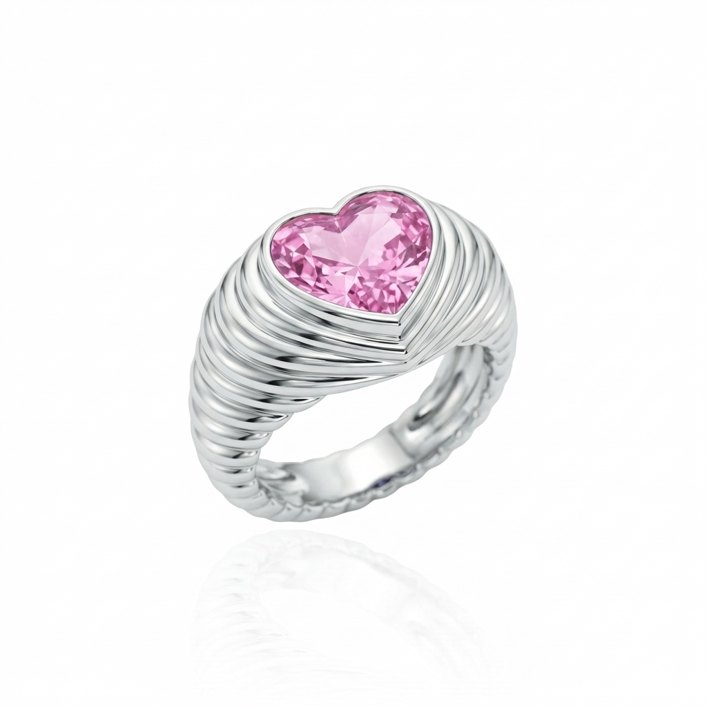 Amore Signet Ring – Light Pink Sapphire