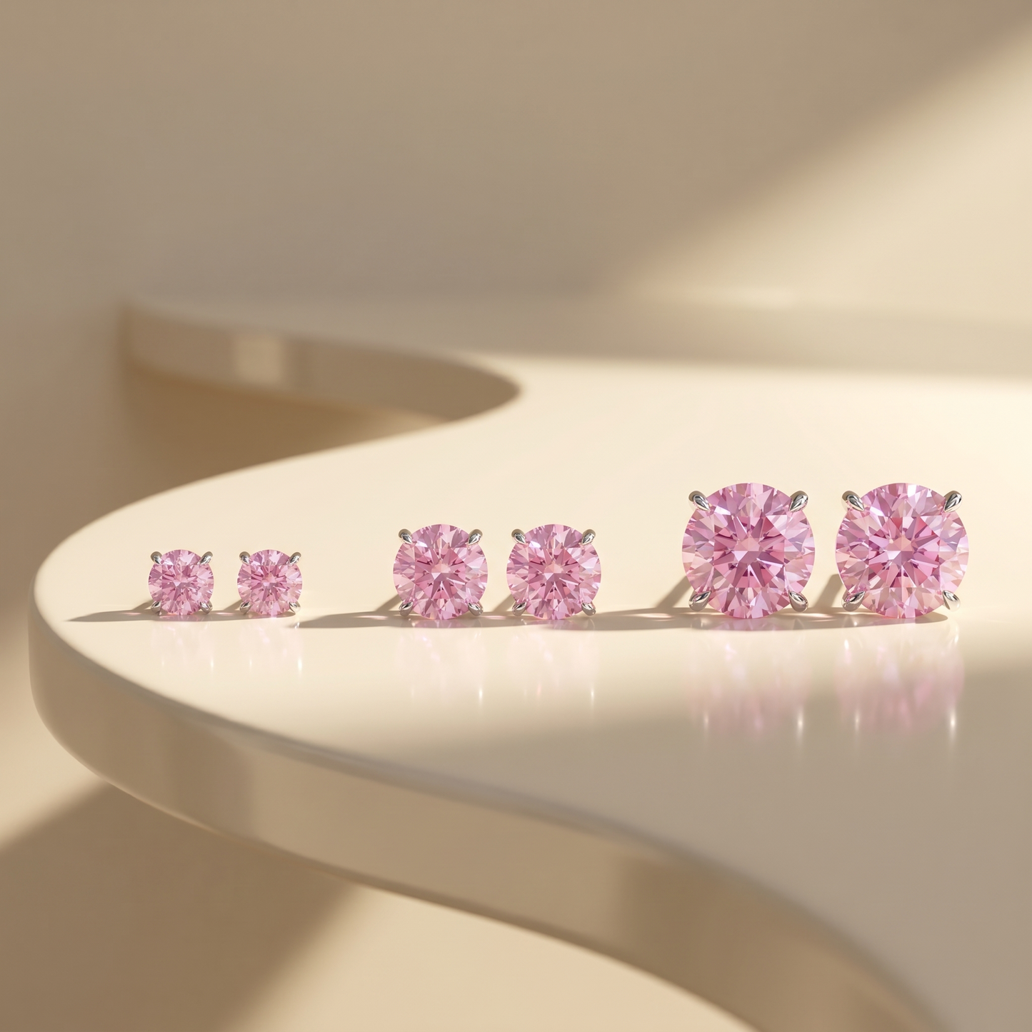 Juno Stud Earrings – Light Pink Sapphire
