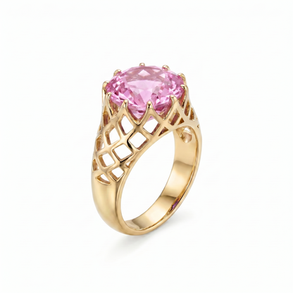 Juno Trellis Ring – Light Pink Sapphire