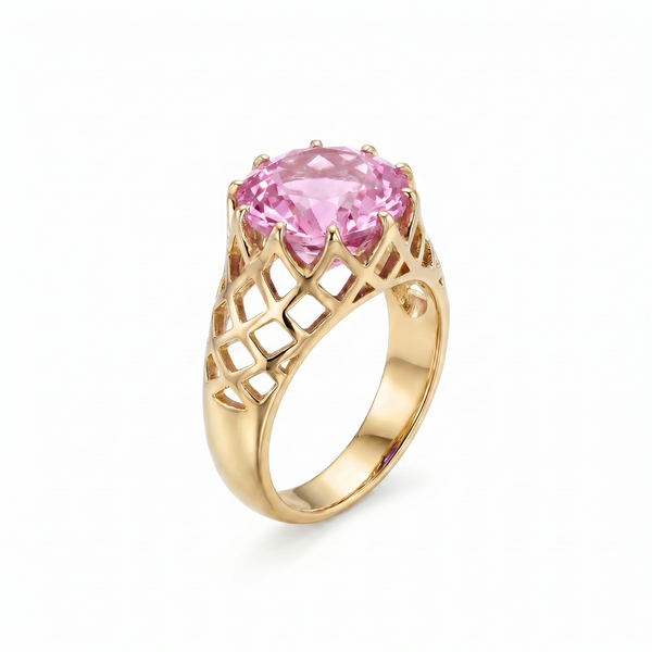 Juno Trellis Ring – Light Pink Sapphire