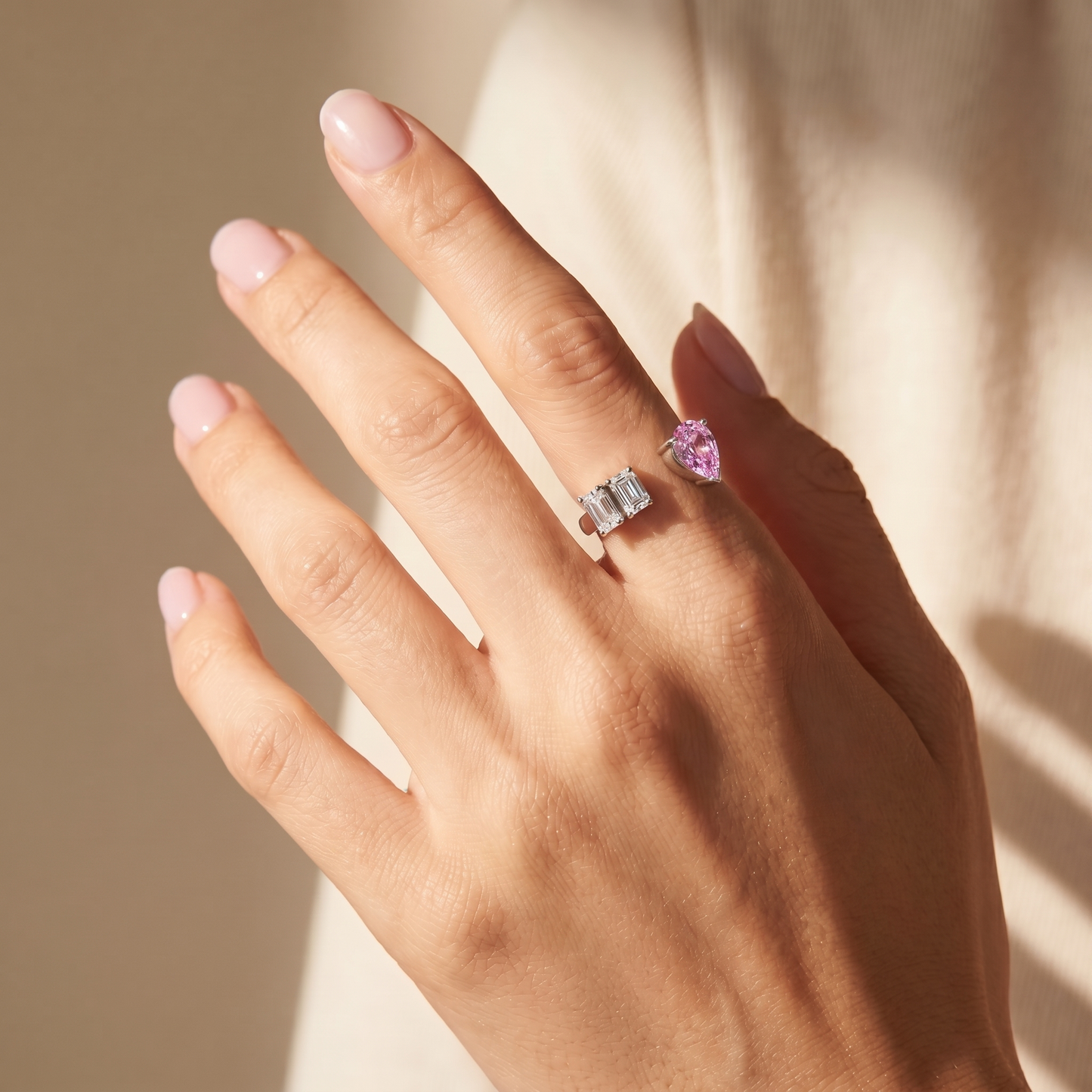 Nova Open Ring – Light Pink Sapphire