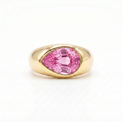 Nova Lateral Signet Ring – Light Pink Sapphire