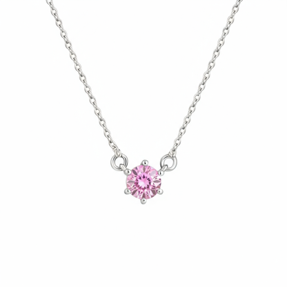 Juno Solitaire Necklace – Light Pink Sapphire