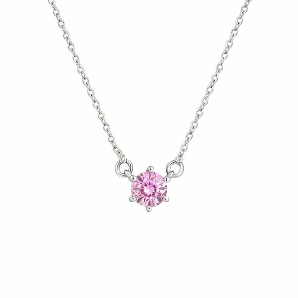 Juno Solitaire Necklace – Light Pink Sapphire