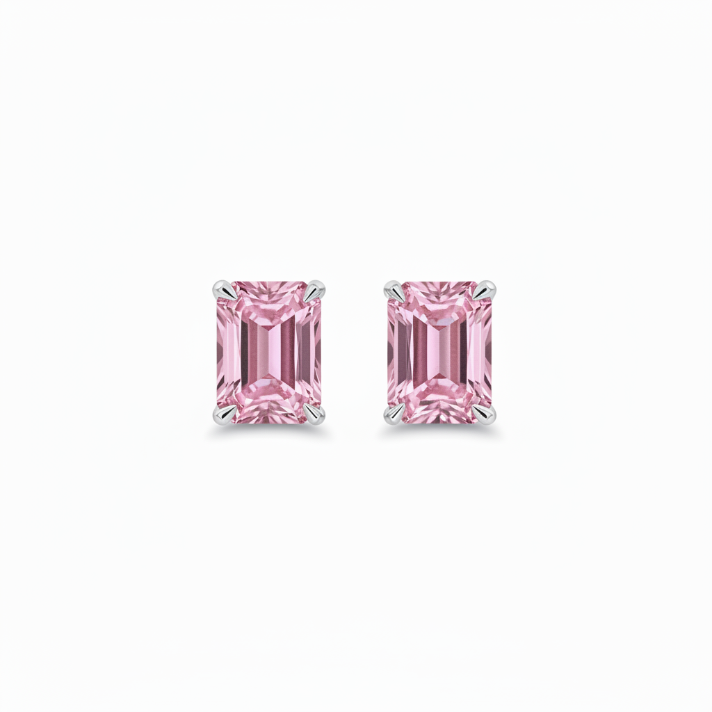 Nexus Grande Stud Earrings – Light Pink Sapphire