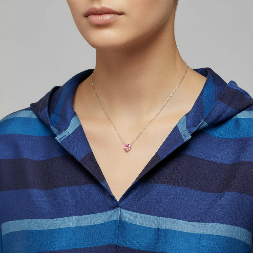 Amore Maxi Solitaire Necklace – Light Pink Sapphire