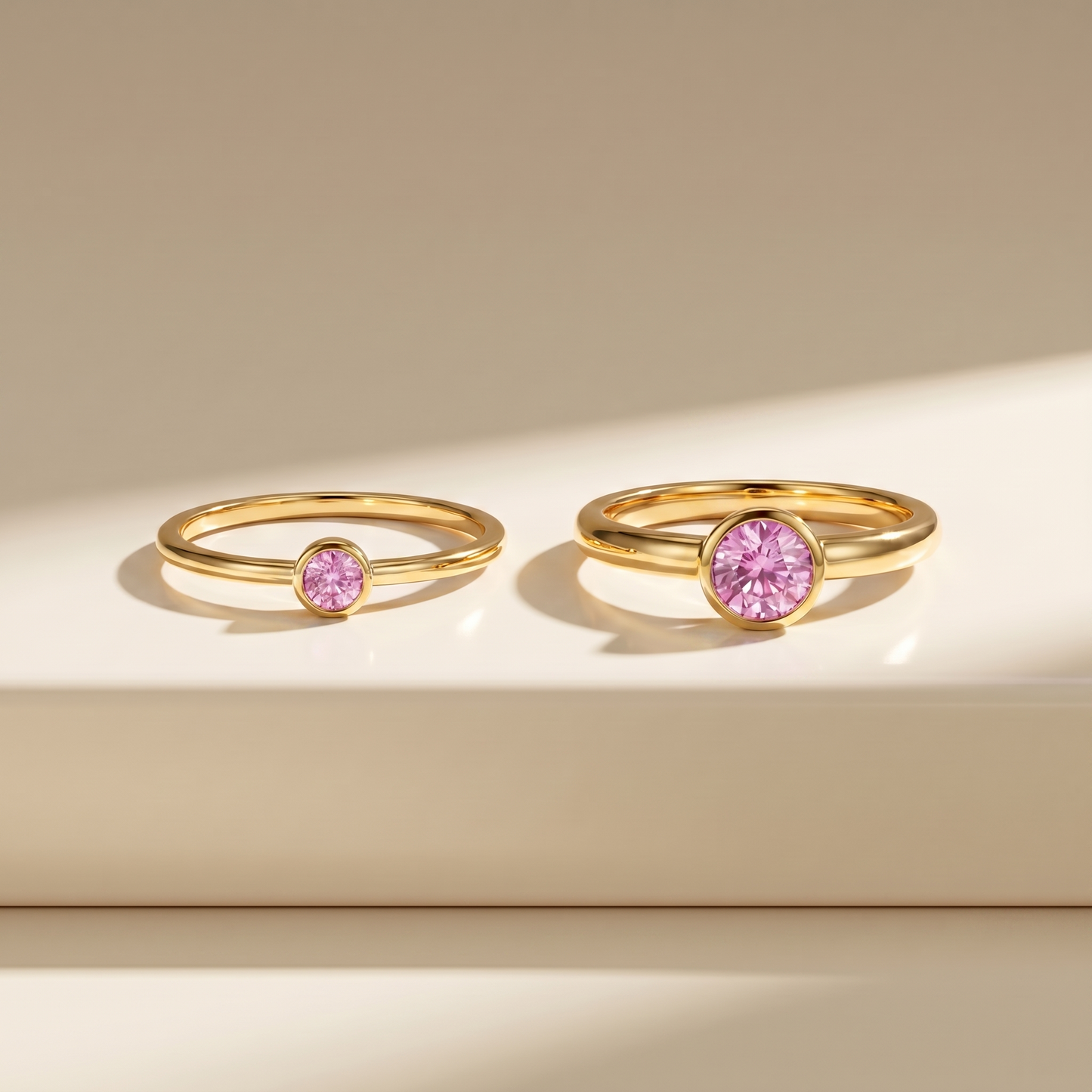 Forma Solitaire Ring – Light Pink Sapphire