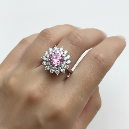 Juno Flower Ring – Light Pink Sapphire