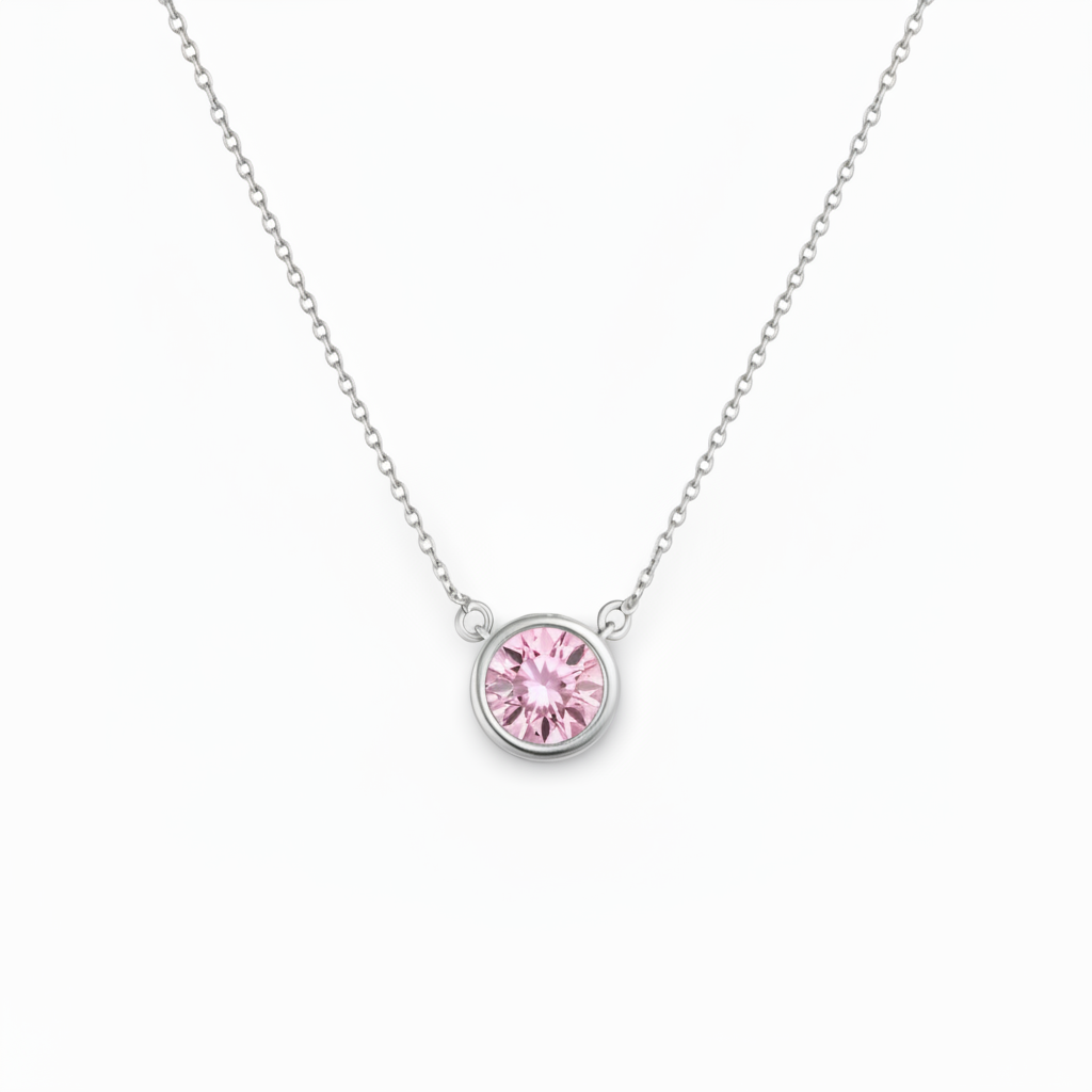 Forma Solitaire Necklace – Light Pink Sapphire