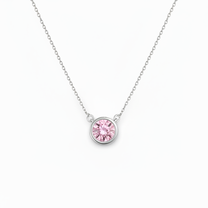 Forma Solitaire Necklace – Light Pink Sapphire