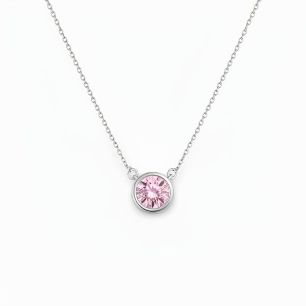 Forma Solitaire Necklace – Light Pink Sapphire