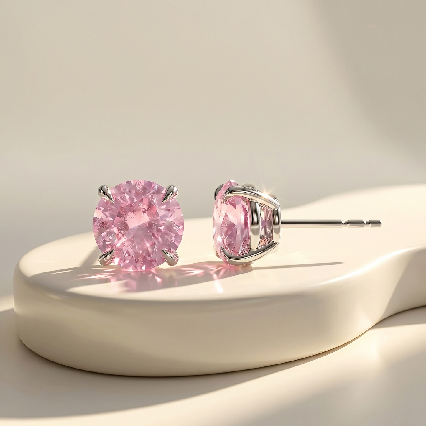 Juno Stud Earrings – Light Pink Sapphire