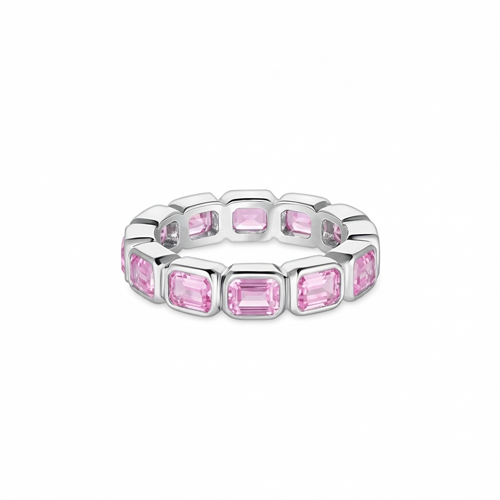 Nexus Lateral Eternity Ring – Light Pink Sapphire