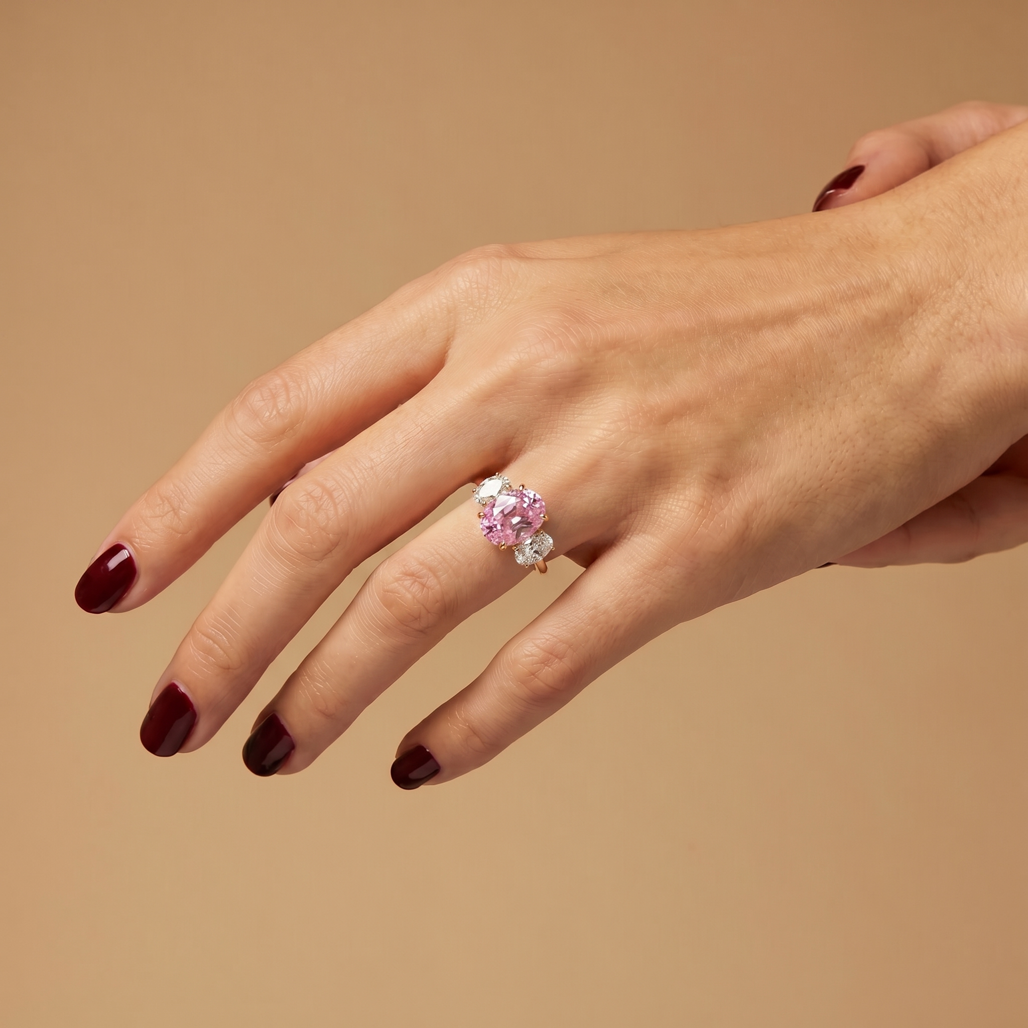 Velara Trilogy Ring – Light Pink Sapphire