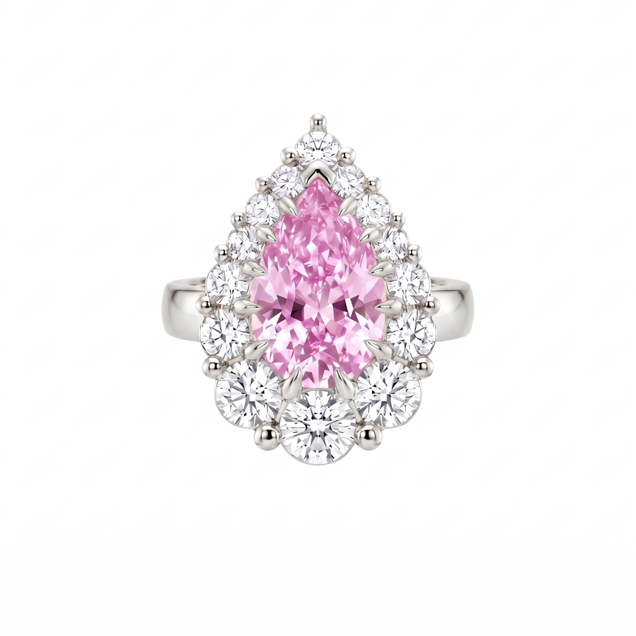 Nova Halo Ring – Light Pink Sapphire