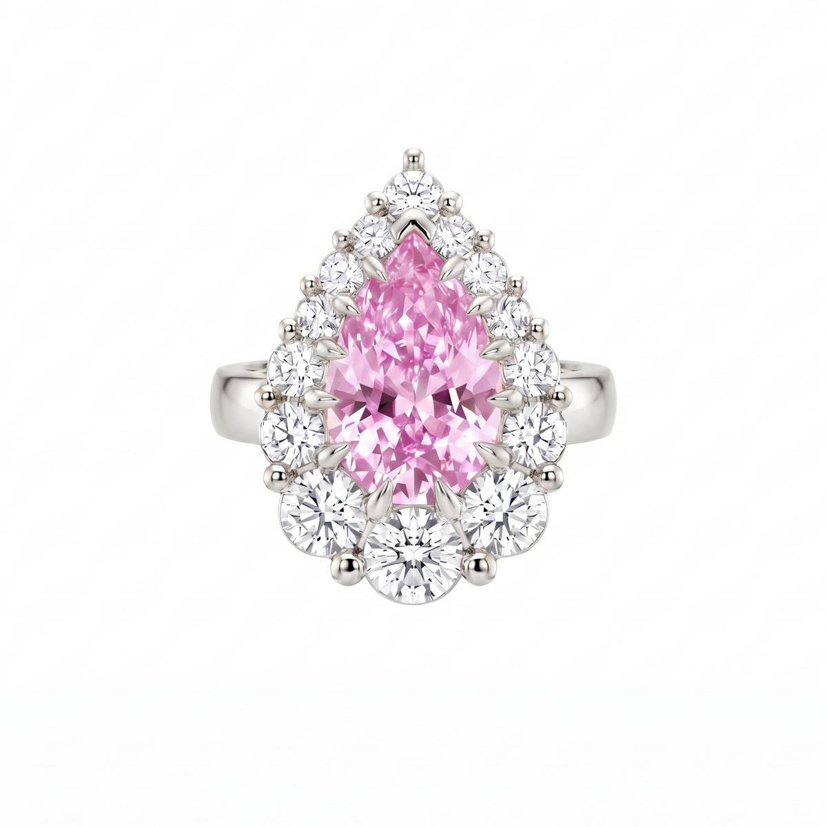Nova Halo Ring – Light Pink Sapphire