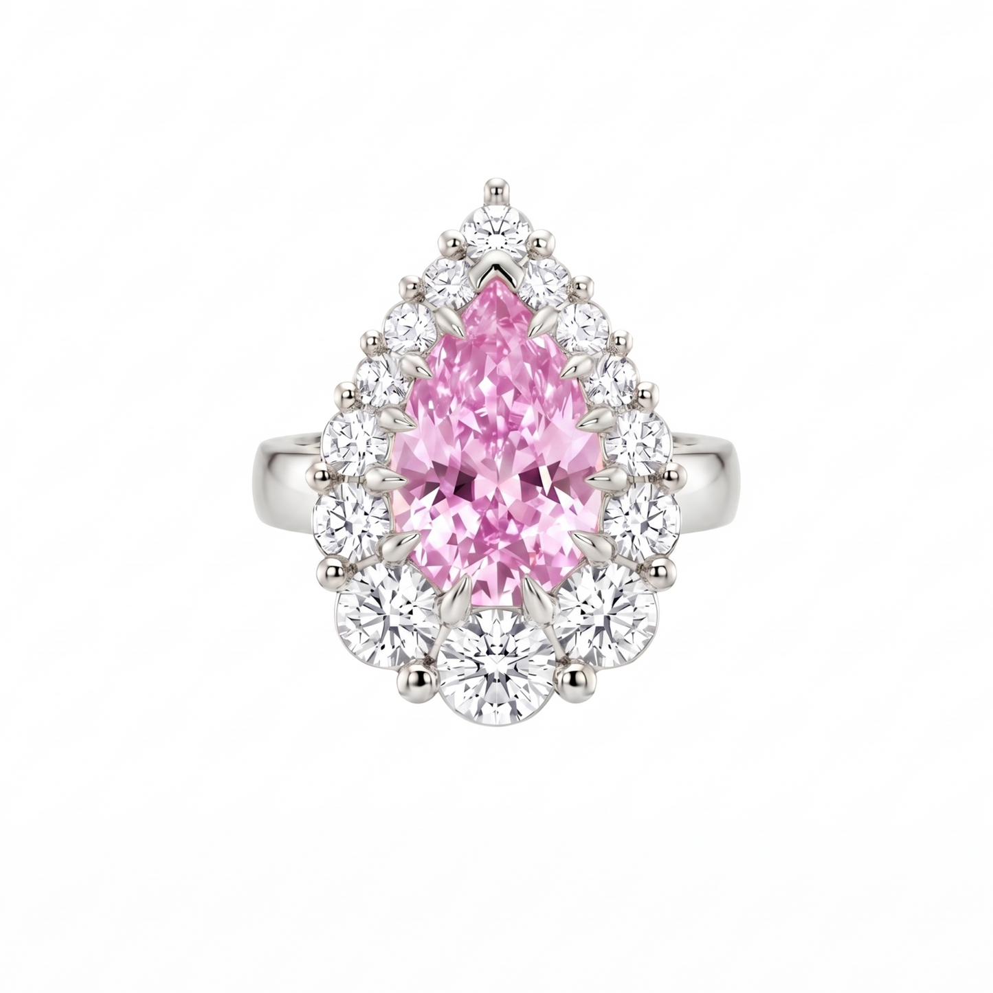 Nova Halo Ring – Light Pink Sapphire