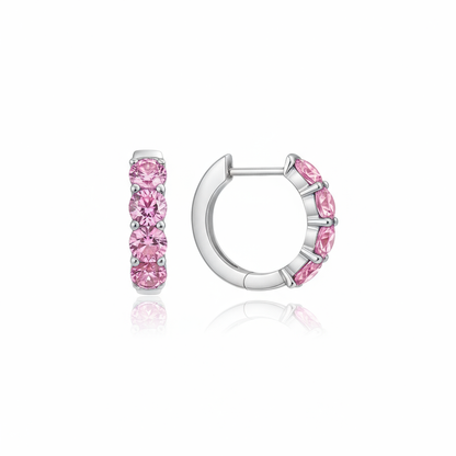 Linea Chunky Hoop Earrings – Light Pink Sapphire