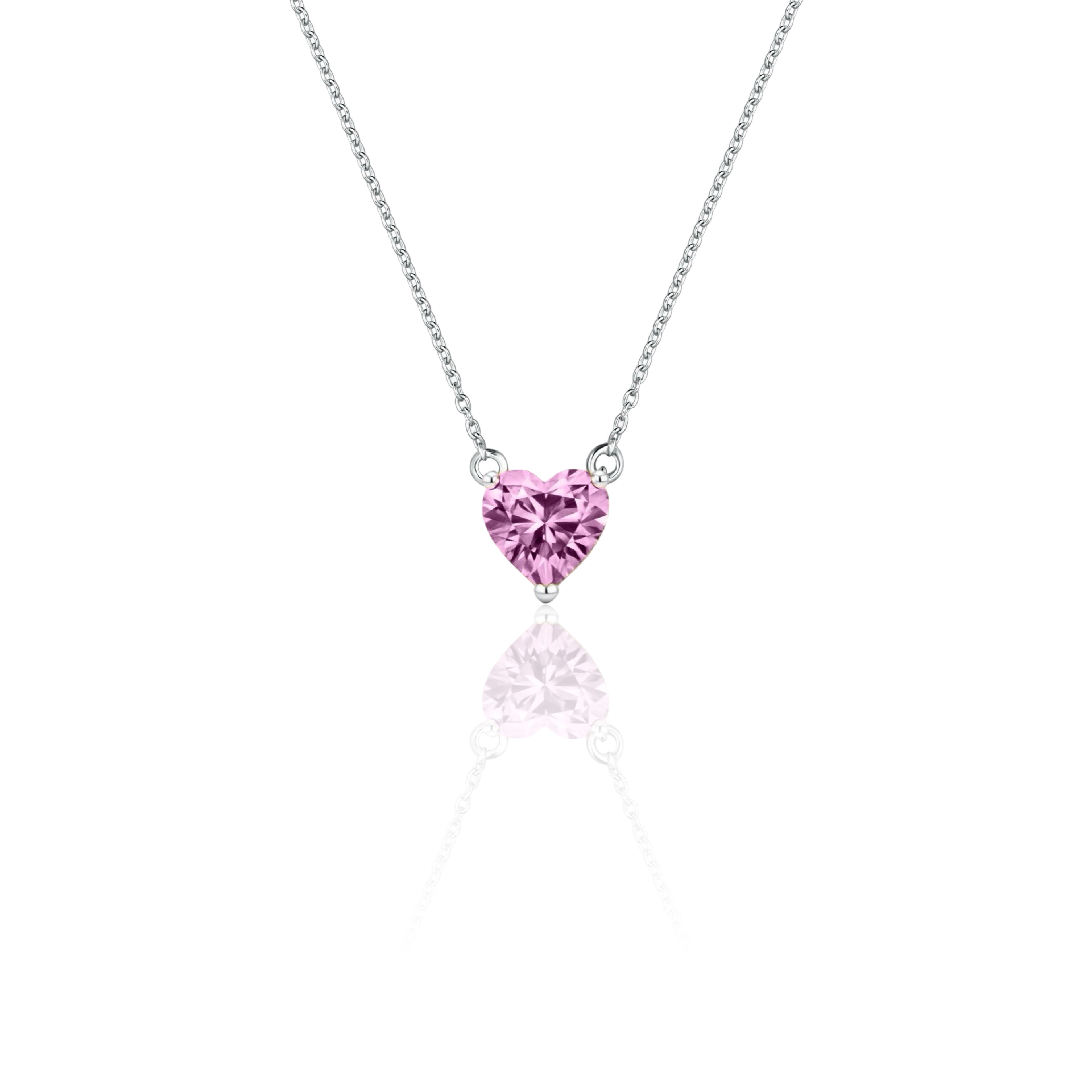 Amore Mini Solitaire Necklace – Light Pink Sapphire