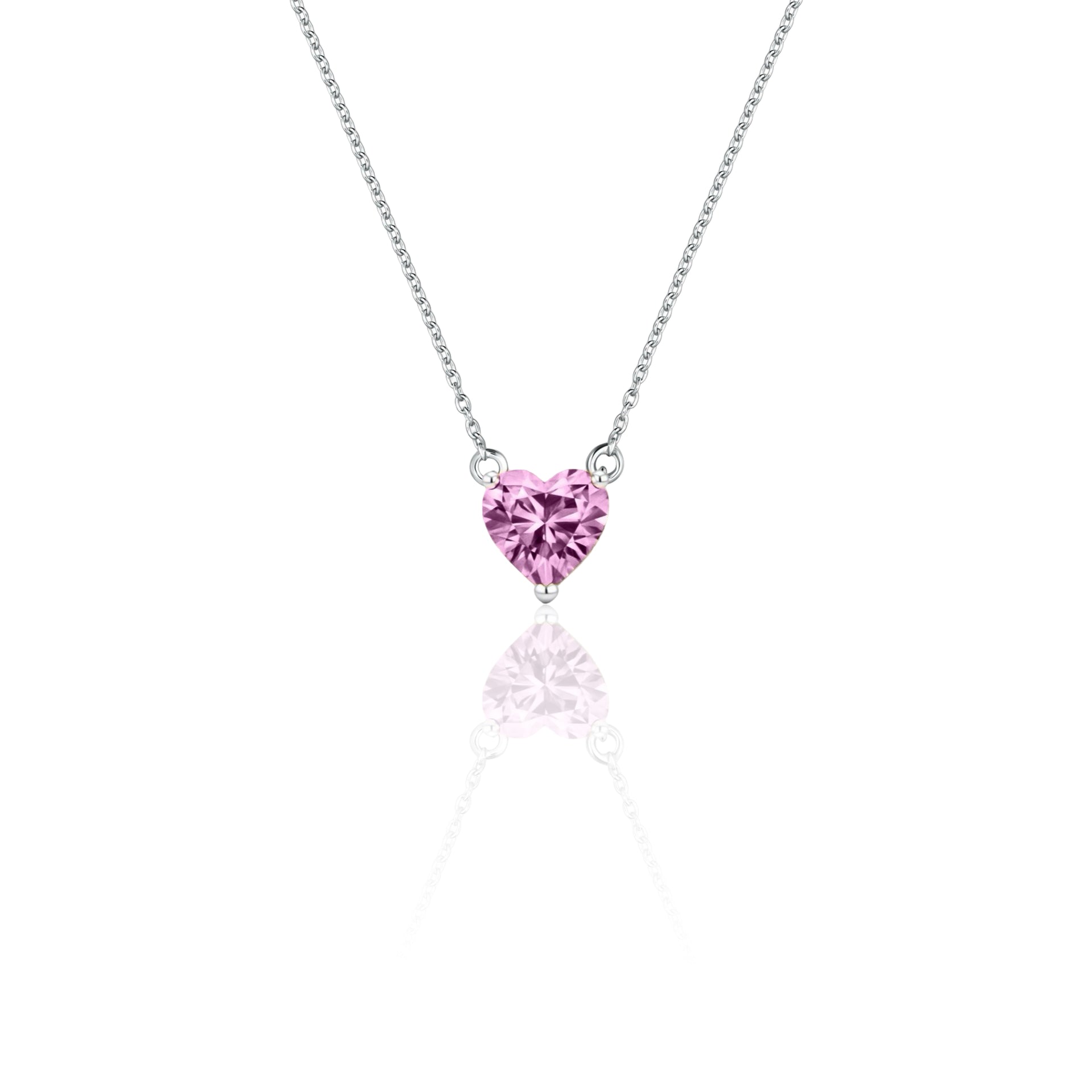 Amore Mini Solitaire Necklace – Light Pink Sapphire