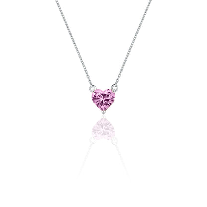 Amore Mini Solitaire Necklace – Light Pink Sapphire