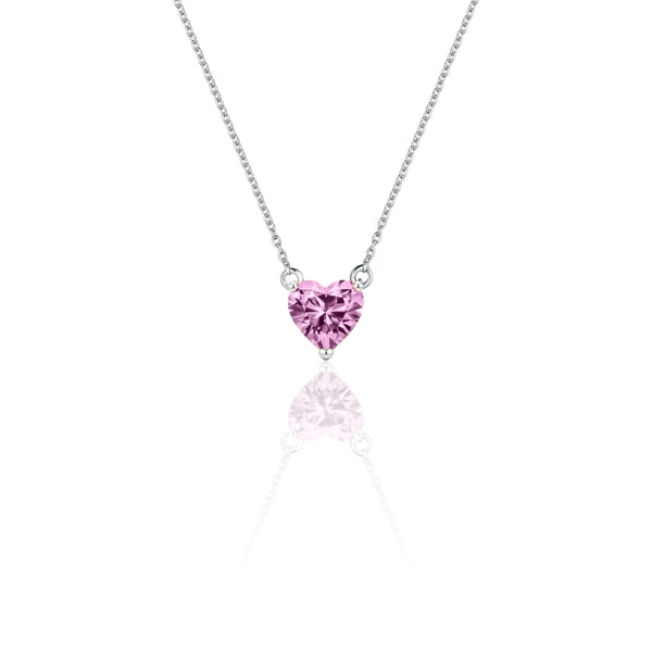 Amore Mini Solitaire Necklace – Light Pink Sapphire