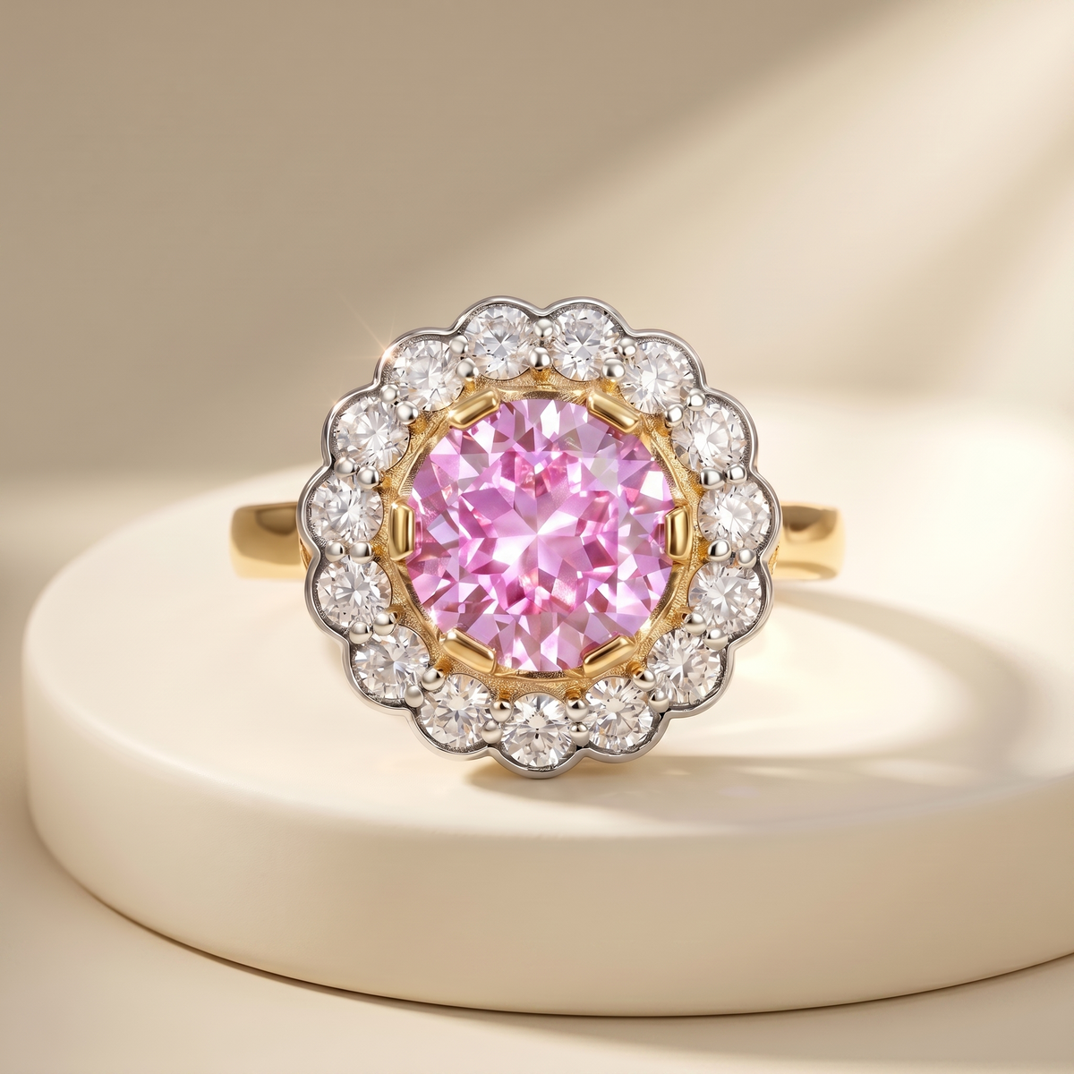 Juno Daisy Ring – Light Pink Sapphire