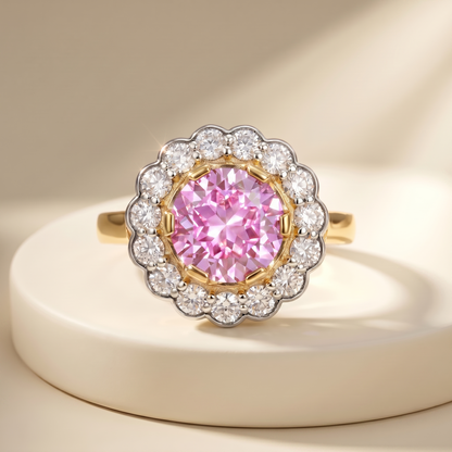 Juno Daisy Ring – Light Pink Sapphire