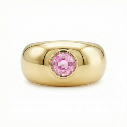 Forma Signet Ring – Light Pink Sapphire