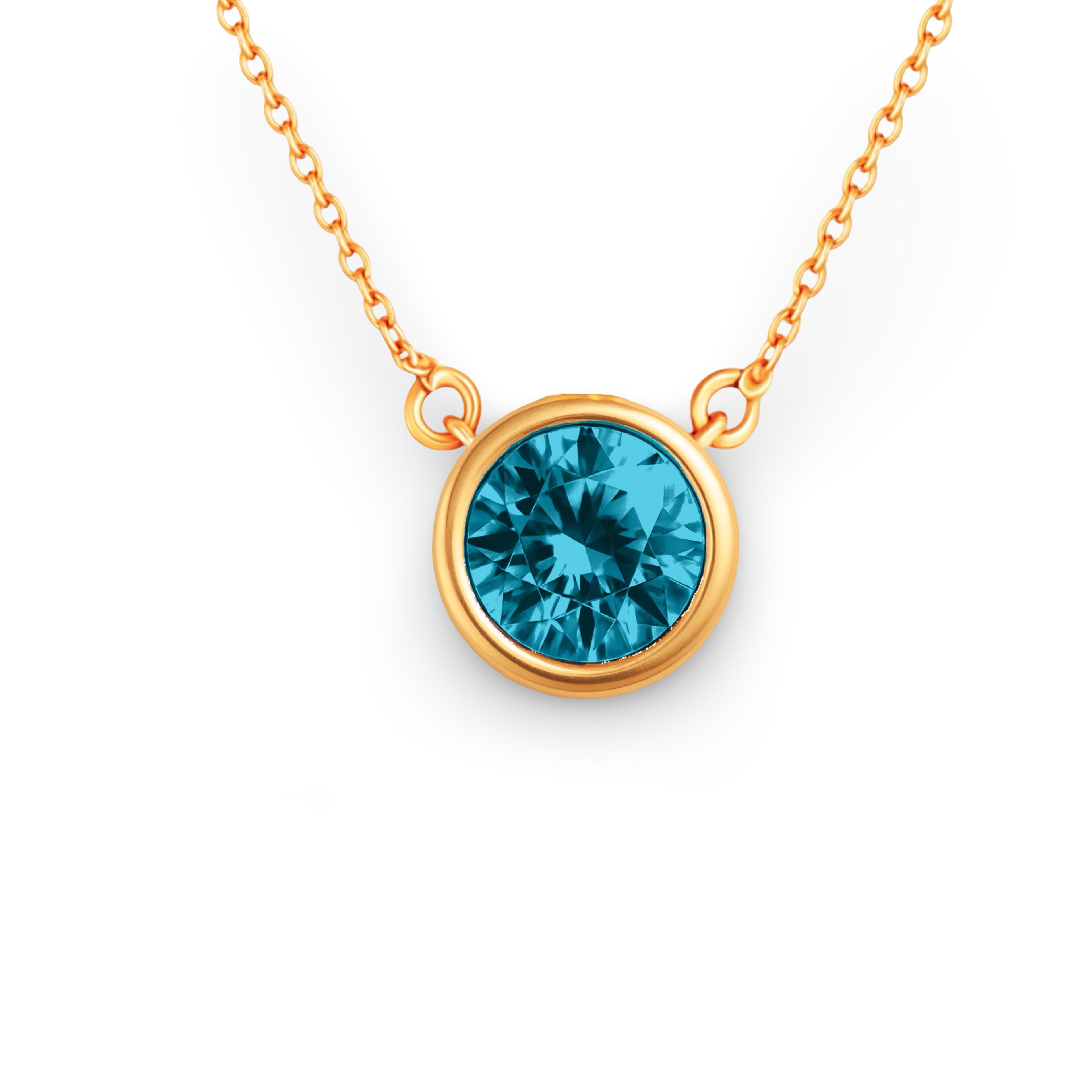 Forma Maxi Solitaire Necklace – Teal Blue Spinel