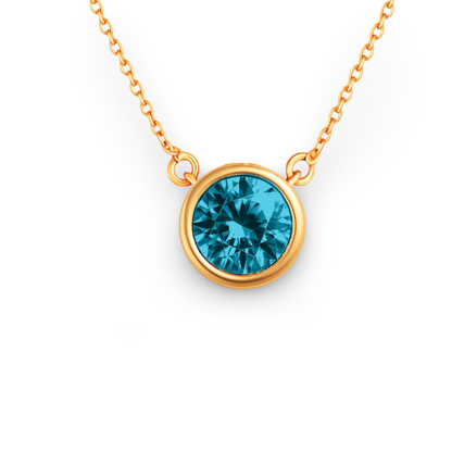 Forma Maxi Solitaire Necklace – Teal Blue Spinel