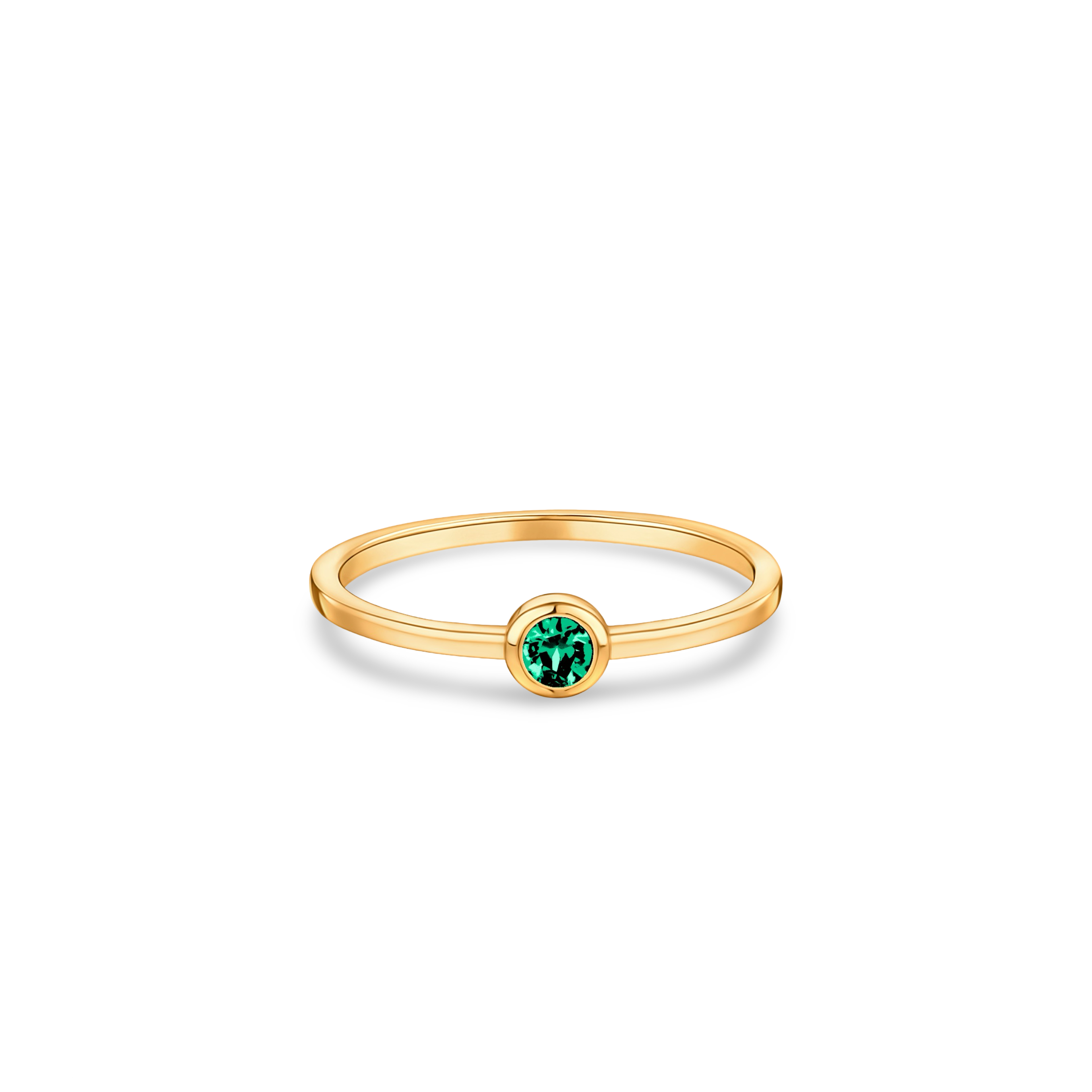 Forma Mini Solitaire Ring – Colombian Green Emerald
